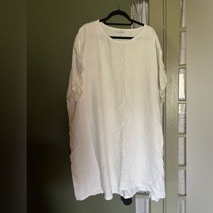 Elizabeth Suzann OS White Linen Tunic Dress